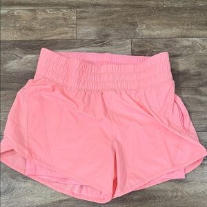 Avia Pink Smocked-Waist Athletic Shorts